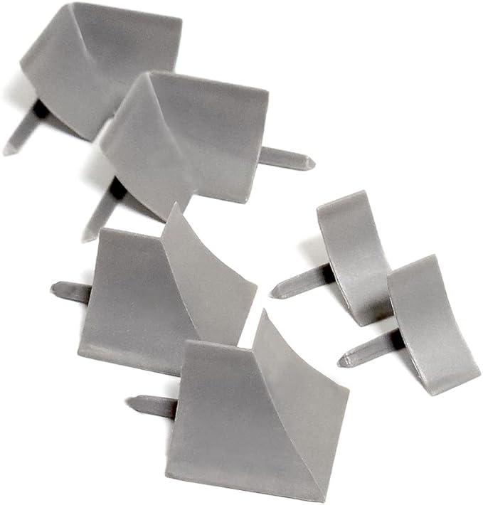 InstaTrim Corner & End Caps - Six Gray 1/2" Wide Trim Corner and End Pieces - Finishing Caps for Corners & Exposed Ends - Paintable