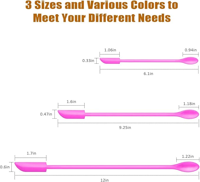 Silicone Spatula Set (6Pcs) - Mini Scraper Tool for Beauty & Food - Reach Every Last Drop, Multi-Size Spatulas for Makeup Jars, Lotion Bottles & Kitchen Containers (Pink)