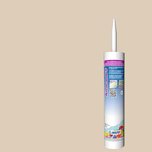 Mapei Keracaulk S Premium, Paintable, Sanded, Siliconized Acrylic Caulk, Expertly Formulated to Match Grout Colors, 10 oz., 5049 Light Almond- Sanded