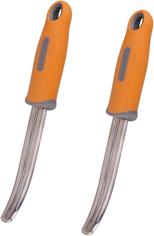 2 piece Coconut Meat Remover, Coconut Meat Scraper, Durable Non-slip Silicone Handle Stainless Steel Coconut Tool