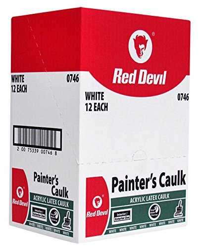 Red Devil 0746 Painter’s Caulk, 10.1 oz, Paintable Acrylic Latex Caulk for Interior and Exterior Use, Water Cleanup, Ready to Paint in 2 Hours, Pack of 12