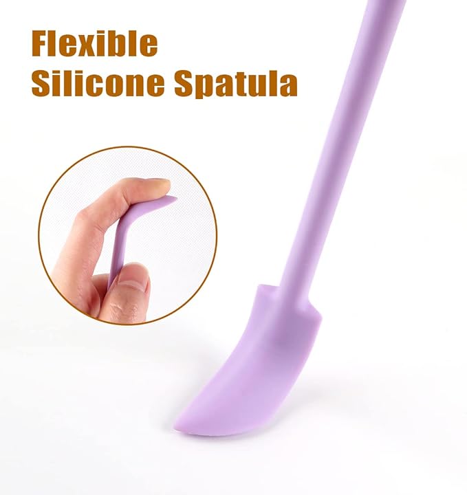 Silicone Spatula Set (6Pcs) - Mini Scraper Tool for Beauty & Food - Reach Every Last Drop, Multi-Size Spatulas for Makeup Jars, Lotion Bottles & Kitchen Containers (Color #1)