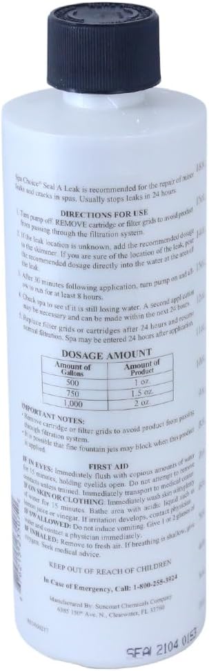 SpaChoice 1-Pint 2-Pack Premium Seal A Leak, Hot Tub Leak Sealer, Made in USA