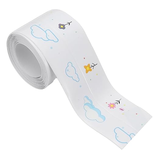 PATIKIL Caulk Tape Waterproof Self Adhesive, PVC Toilet Caulking Sealant Strip Bathtub Caulk Sealing Strip Tape for Bathroom Kitchen Countertop, Spring Flowers (1.5 Inch x 5 Ft)