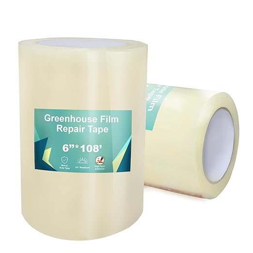 6Inch Heavy Duty Greenhouse Repair Tape 6.3Mil Thick 108Ft-UV & Waterproof PE Patch Tape for Large Cracks,Commercial Farm,Tarps-Instantly Fix Wide Holes & Tears