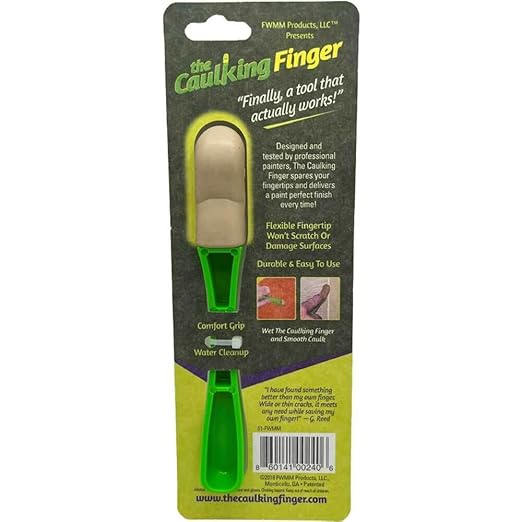A Caulk Smoothing Tool Providing Smooth Finishing to Caulks Like a Professional. Comfort Grip, Durable and Easy to Use. Saves Your Fingers from Splinters and Soreness