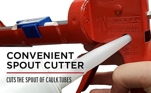 Newborn E-Z Thrust Drip-Free Hex Rod Cradle Caulk Gun with Spring Clip, 1/10 Gallon Cartridge, 10:1 Ratio