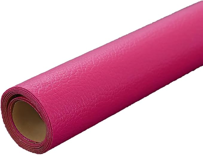 Fuchsia Leather Repair Patch, 53.9 x 13.7 Inch Self Adhesive Leather Repair Tape, Large Vinyl Leather Repair Kit for Furniture, Car Seats, Sofats, Couch, Office Chair