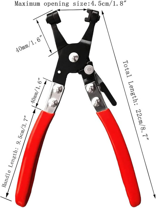 Wide & Flat band Hose Clamp Pliers, Coolant Hose Clips, Works on all Flat Band Style Hose Clamps of Removal and Installation,for Car Fuel Oil Water Pipe Repair Tools (Wide & Flat band Pliers)