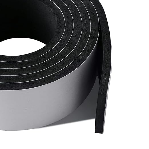 High Density Foam Tape - 3'' X 1/4'' X 6.5Ft(2 Rolls) Weatherproof Adhesive Prevent Condensation Heat Resistant Weather Stripping Easy to Cut & Install & Remove for Car Doors Pipes Windows