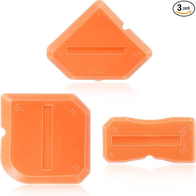 3 Pcs Silicone Caulking Tool Set, Sealant Grout Finishing Tools for Kitchen Bathroom Floor, Professional Caulking Tools Kit, Reusable caulk Smoothing Applicator, Easy to Use Caulk Finishing Tool Set.