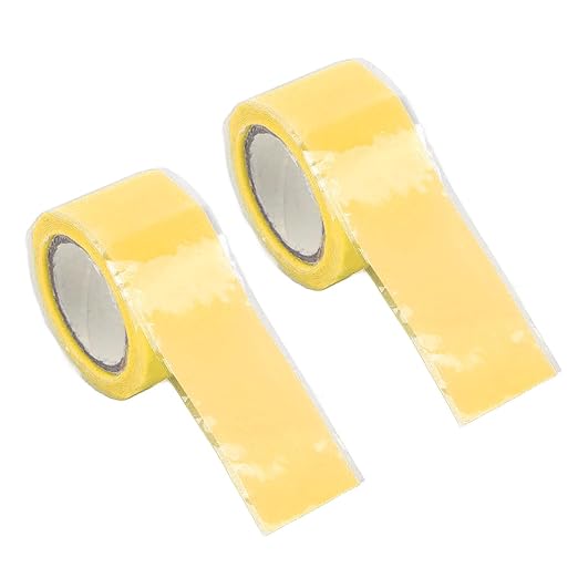 Self Fusing Silicone Tape, Waterproof Insulation Adhesive Tape, 2 Packs 1.5m x 2.5cm - High Temperature, Strong Tensile Strength, Ideal for Pipe and Hose Repair (Yellow)