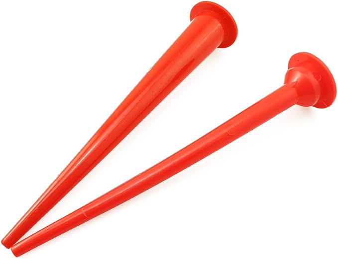 ZYAMY 2PCS Plastic Sausage Caulking Gun Nozzle Caulking Applicator Nozzle Tip Replacement Extension Glueing Magic 11.8x2.08 Inch Red For Door Window Sealing Bathroom Floor Plumber Caulking