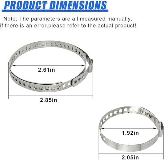 10PCS CV Boot Clamp Kit, Stainless Steel Adjustable Drive Shaft Axle Boot Clamps, 5PCS Small and 5PCS Large CV Joint Boot Crimp Clamps Repair Tool Kit for Steering Gear Gaiters(Silver)