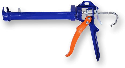 WADFOW 9" Caulk Gun,Sealant Finishing Tool for Kitchen Bathroom Sink Joint,No Drip Silicone Gun with Rotating Cradle,Smooth Round Rod for 10oz Caulk Tubes