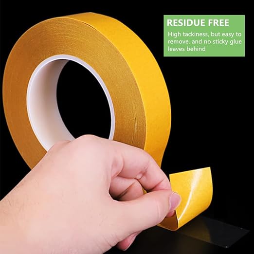 Ultra-Thin Clear Double Sided Tape 1 Inch x 82 Feet Heavy Duty Transparent Two Sided Mounting Tape for LED Strips, LCD Screen Repair, Woodworking, Crafts, Posters, Scrapbook, Clothes, Residue Free