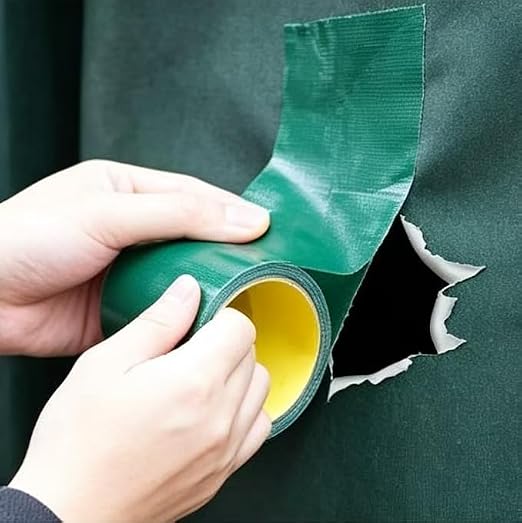 Heavy duty waterproof repair tape, 4 inches * 32 feet, suitable for repairing canvas, tents, camping awnings, leather products, boat covers, waterproof cloth, umbrellas, outdoor fabrics, UV protection