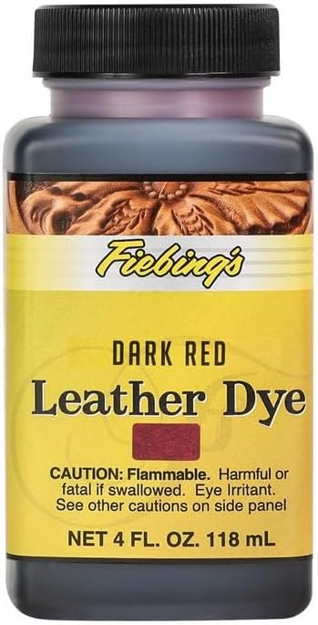 Fiebing's Leather Dye (4 Fl Oz, Mahogany) - Alcohol-Based, Penetrating, Permanent Dye for Shoes, Boots, Belts, Bags, Furniture - Includes Wool Dauber Applicator - Recolor & Restore Leathercraft