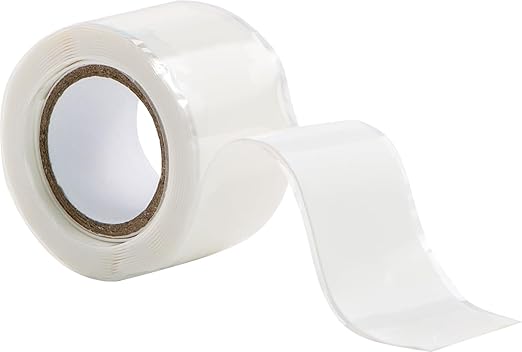 Self Fusing Silicone Tape 1 in x 5' White Waterproof Rubber Leak Proof Sealing Tape Silicone Rubber Self-amalgamating Tape for Emergency Hot and Cold Water Pipe Repairs and Tool Fixation