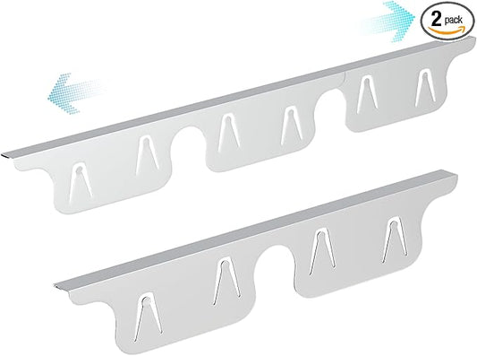 Stainless Steel Stove Gap Covers 13.8~27.5 Inch Retractable, Range Trim Kit Between Stove Top and Counter Heat Resistant & Easy to Clean Oven Gap Filler by BOGDA Silver (2 Packs)