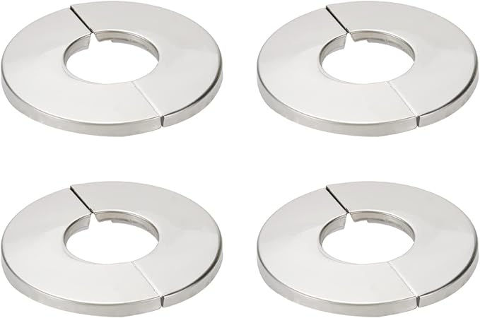 Wall Split Flange, Stainless Steel Round Escutcheon Plate for 1.06"/27mm Diameter Pipe, Pack of 4