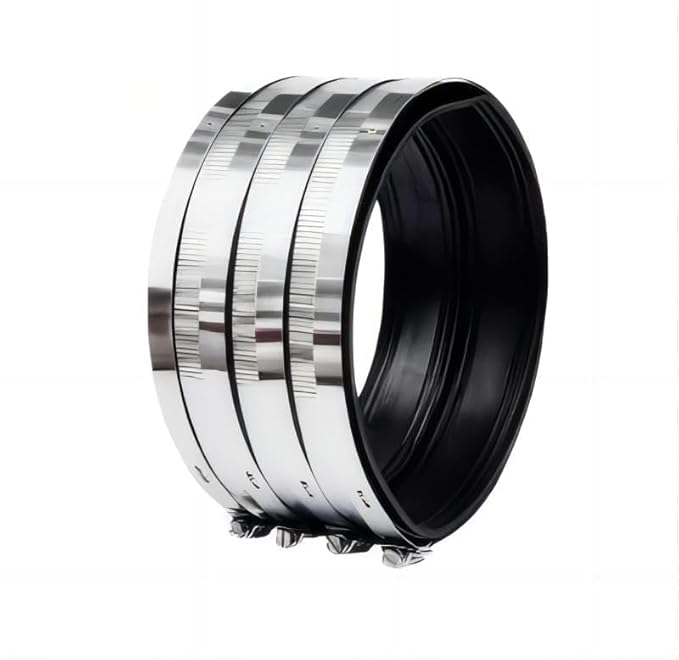 Flexible pipe Coupling with Stainless Steel Clamps.Pipe Connector for PVC and Metal Pipes (6 inch/158mm-162mm)
