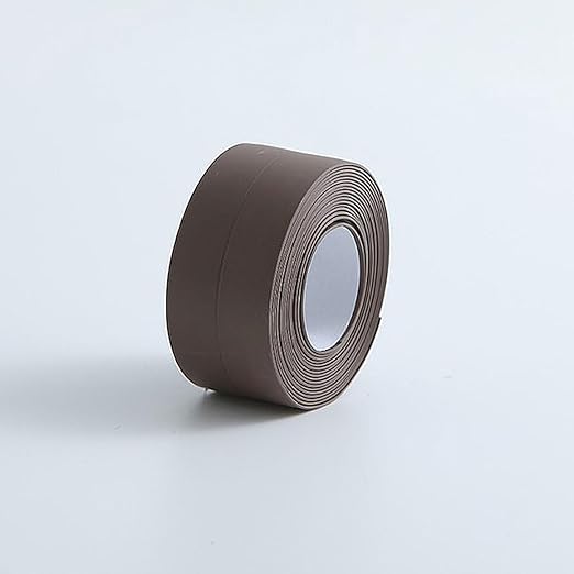 DEVILMAYCARE Tape Caulk Strip Seal for Toliet Bathtub, Sink, Kitchen, Wall Edge, Self Adhesive Corner Liner 126''x1.57'' (Brown)
