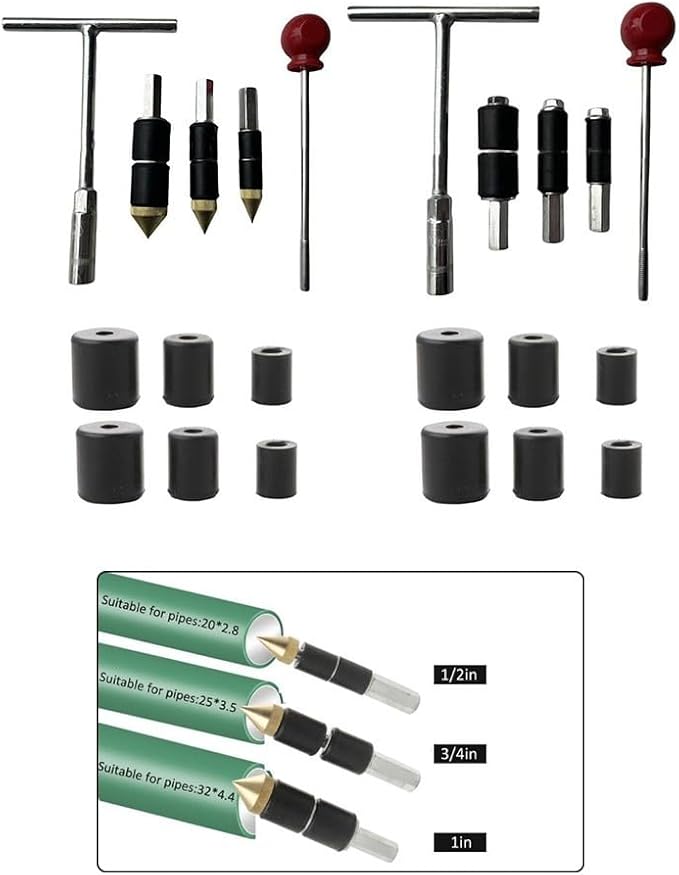 FABsULETTA Stainless Steel Hot Melt Water Stop Pin Kit, PPR Pipe Repair Tool Set with RuBsBser Rings for Concrete SlaBs and Through Wall Leaks(B)