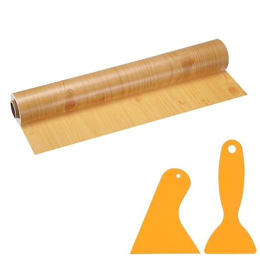 PATIKIL Wood Grain Repair Tape, 16" x 33' Self Adhesive Realistic Wood Tape with Scraper Durable Repair Patch for Furniture Floor Window Door Table DIY Home Decor, Cherry Wood