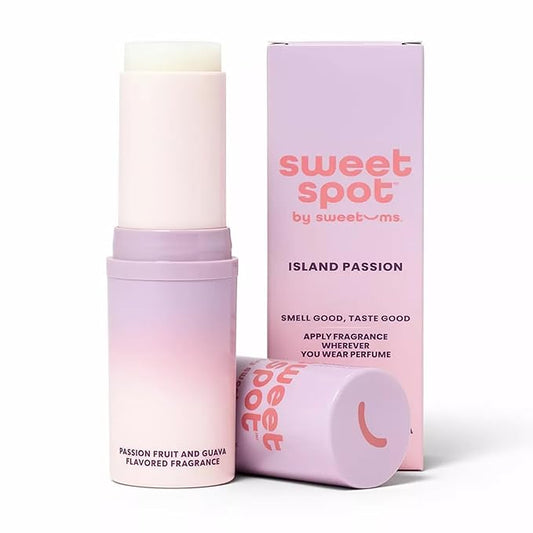 SweetSpot Flavored Solid Perfume Stick, Portable Travel Perfumes for Women, Long Lasting Fragrances, Non Sticky Formula, Natural Ingredients, Fragrance Stick (Passion Fruit & Guava)