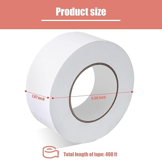 Drywall Paper Tape, 2” x 400 ft Ultra-Thin Fiber Paper Drywall Joint Tape for Seam Patch for Wall Sheetrock Ceiling Crack, White