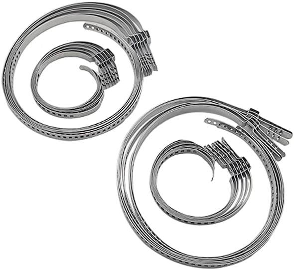 CV Boot Clamp Kit - Stainless Steel Universal Adjustable Axle Boot CV Joint Bands Drive Axle Shaft Joint Crimp Clamps 24Pcs(12pcs Large+ 12pcs Small)