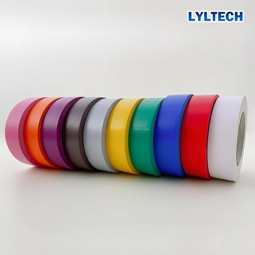 LYLTECH Matte Rainbow Electrical Tape 10 Colors 3/4in x 60ft Waterproof | Matte colored PVC tape, strong adhesive durable easy wrap for electrical wire insulation & repair