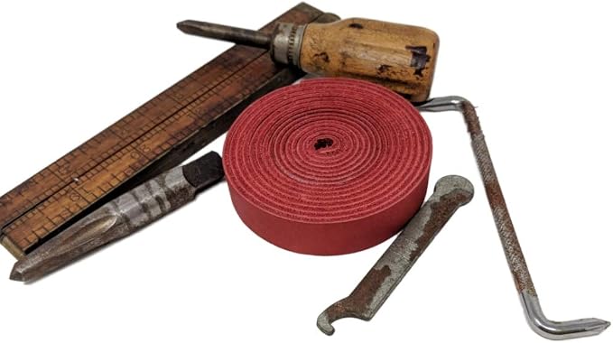 Leather Strap for Crafts & Jewelry | 72 Long × 5/8" Wide × 1/16" Thick (4-5oz) | Genuine Leather Strips for Crafts, Projects or Repairs - Red | 4-Pack