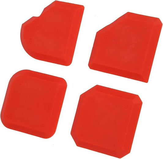 Dioche Body Filler Spreader 4pcsset Silicone Sealant Remover Tool Kit - Caulking Scraper Finisher & Cleaner for Professional and Grouting Tasks