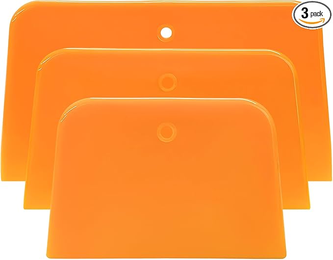 3 PCS Body Filler Spreaders, 4" 5" 6" Reusable Squeegee Flexible Car Body Filler Spreader Tool, Plastic Maintenance Tool for Automotive Applying Fillers Putties Glazes Caulks