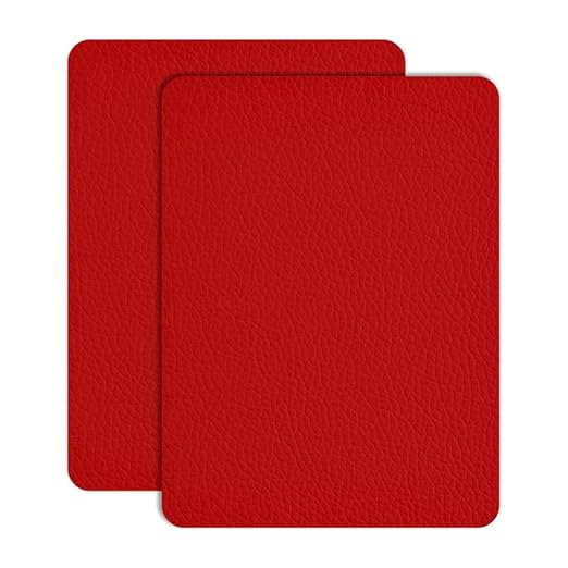 Leather Repair Patch Tape 8×12 inch 2 pcs Furniture Leather Strong Self Adhesive Tape for Sofas Couch Car Seats Cabinets Bags Anti Scratch Patches First Aid Patch Fixing Leather Red
