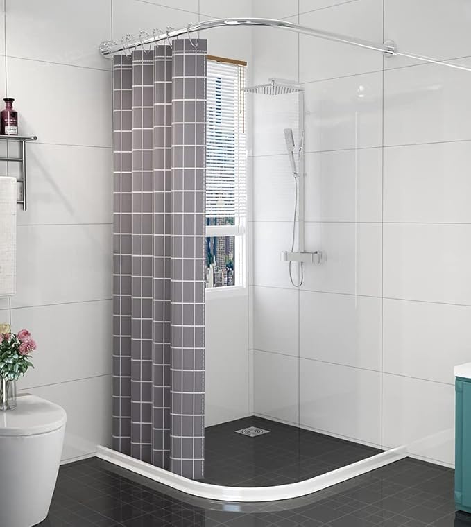 98Inch Collapsible Threshold Water Dam 1.5" high Walkin Shower Guard To Keep Water In Shower Stall Water Barrier Silicone For Dry And Wet Bathroom Kitchen Wheelchair Accessible