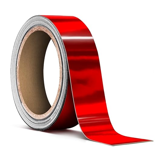 VViViD Holographic Red Chrome Pinstripe Vinyl Tape Roll (1” x 25ft)