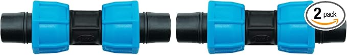 Watts 88005243 Anka (ASC12) High Pressure Poly-Pipe Straight Coupling Insert Fitting, 1/2", Black and Blue (Pack of 2)