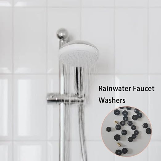 58 PCS Faucet Washers Assortment Kit, Flat & Beveled Rubber Faucet Washers, Brass Bibb Screws, Multi-Size Faucet Stem Washers, Outdoor Faucet Repair Kit