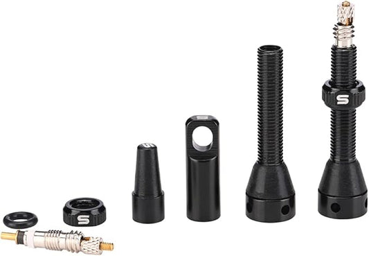 Tubeless Value Stems 40mm 44mm Premium No Leak Tubeless Presta Valve Stems Kits with Integrated Value Core Remover Tool and Valve Stem Caps Fit Most Bicycle Tubeless Rims Pair