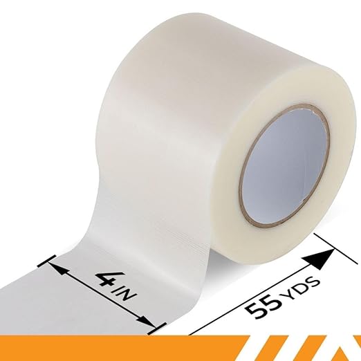GTSE Wide Duct Tape, Clear, 4 Inches x 55 Yards (164 ft), Heavy Duty, Waterproof Repair Tape for Indoor or Outdoor Use, 24 Rolls