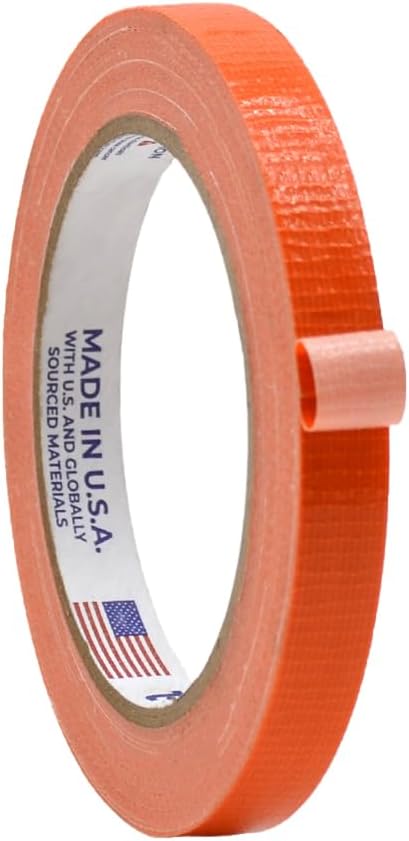 WOD DTC10 Advanced Strength Industrial Grade Racing Orange Duct Tape, 1/4 inch x 60 ft. Waterproof, UV Resistant For Crafts & Home Improvement