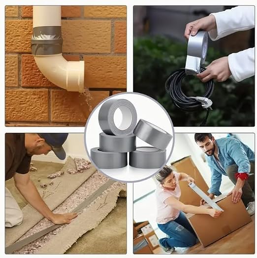 Heavy Duty Cloth Waterproof Tape 2" x50ft, Fiberglass Reinforced for Roofing/Pipes, Butyl Rubber Adhesive - Weatherproof & UV Resistant (Gray)