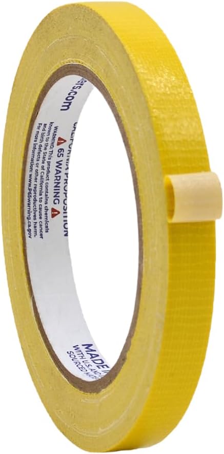 WOD DTC10 Advanced Strength Industrial Grade Yellow Duct Tape, 1/4 inch x 60 ft. Waterproof, UV Resistant For Crafts & Home Improvement