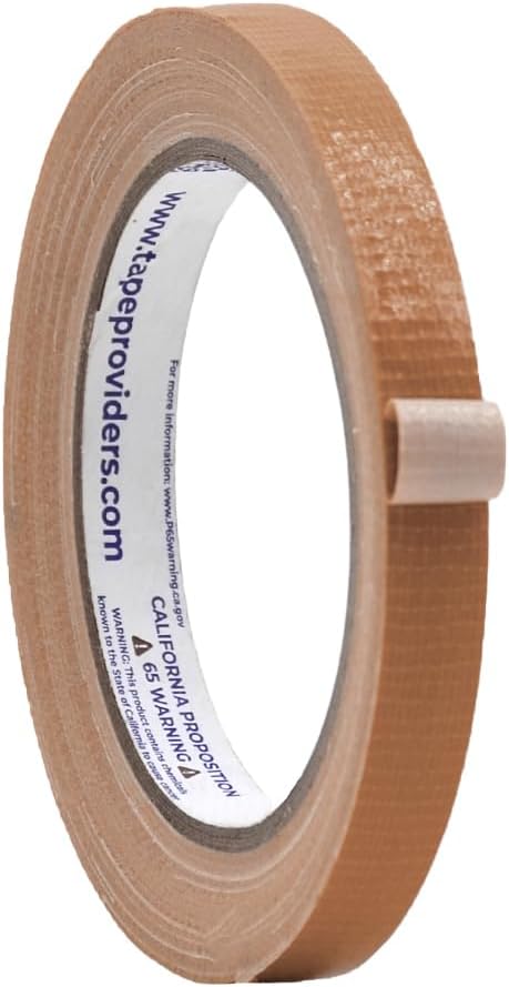 WOD DTC10 Advanced Strength Industrial Grade Tan (Beige) Duct Tape, 1/2 inch x 60 ft. Waterproof, UV Resistant For Crafts & Home Improvement