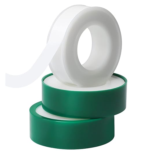 3 Roll Plumbers Tape, Teflon Water Pipe Sealing Tape, High-Density Thickening and Lengthen, High-Sealing Performance Waterproof Duct, Thread Seal, L 590 in x W 0.51 in. White