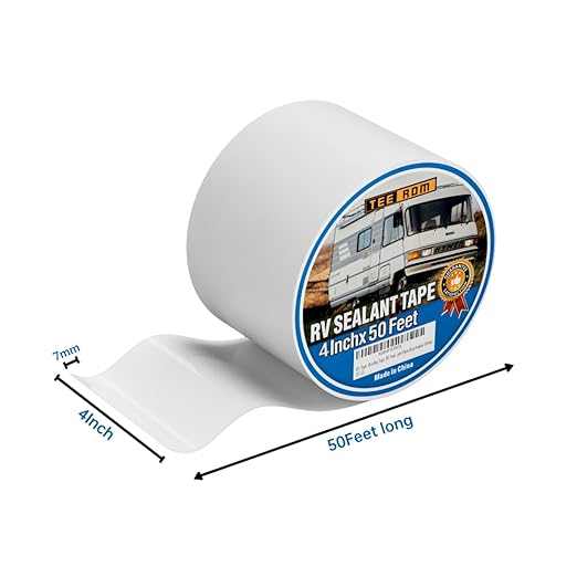 RV Sealant Tape White, 4 Inch X 50 Feet, Waterproof, UV Resistant, Weatherproof, for RV, Boat, Camper, Awning, Canopy, Tents