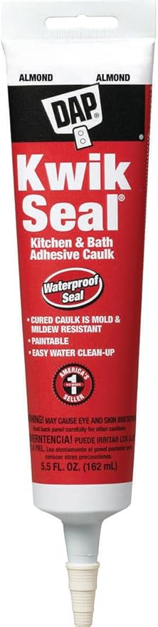 DAP 18013 6 Pack 5.5 oz. Kwik Seal Kitchen and Bath Adhesive Caulk, Almond